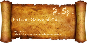 Haiman Szeveréd névjegykártya